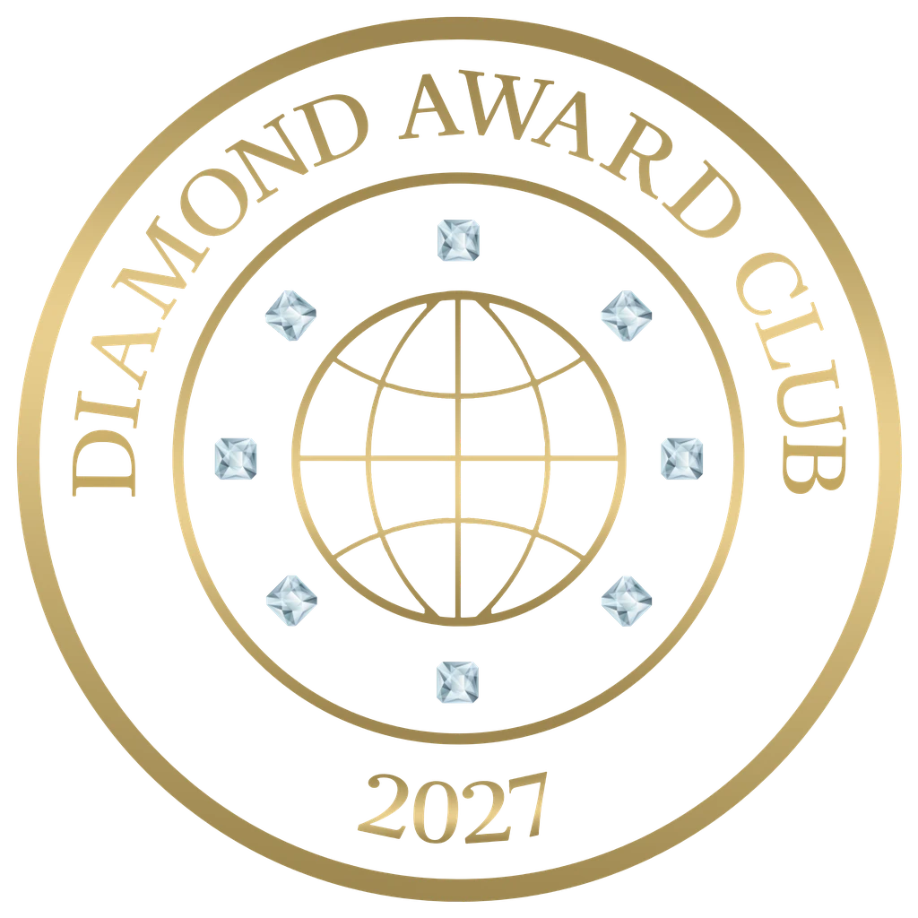 Diamond Award Club seal of the year 2027, in gold